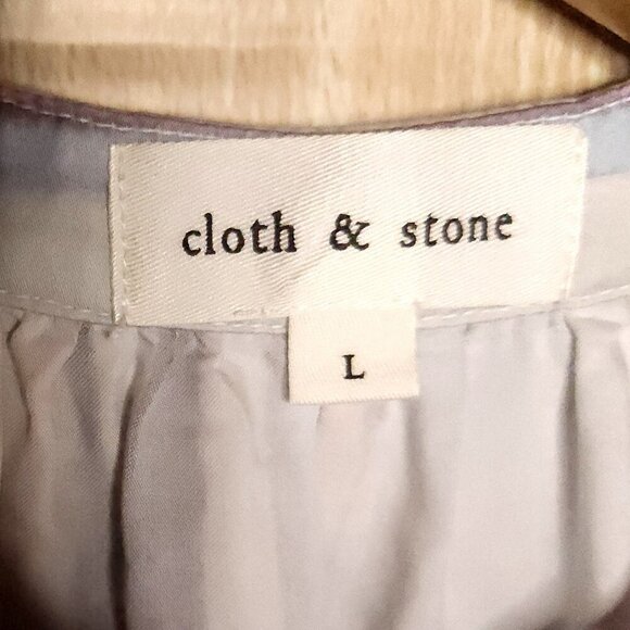 Cloth & Stone Silky Watercolor Striped Sleeveless Top Large - Picture 5 of 7